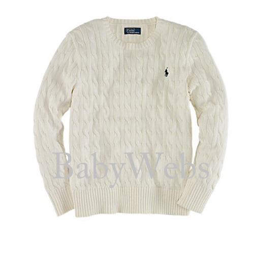 Cotton Cable Crewneck Sweater /Chic Cream (Boys 8-20)