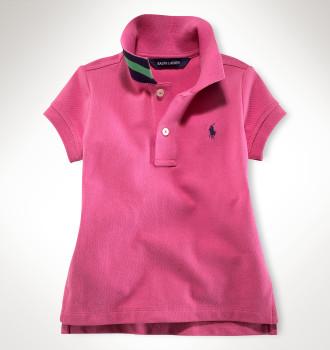 Short Sleeved Mesh Polo/Pink Glory (Girls 2T-L)