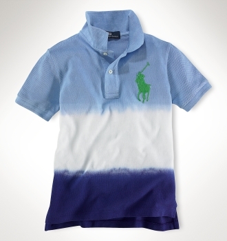 Dip-Dyed Big Pony Polo Shirt/Blue Lapiz Multi (Boys 2T-XL)