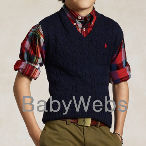 Classic Cable Vest/Hunter Navy (Boys 8-20)