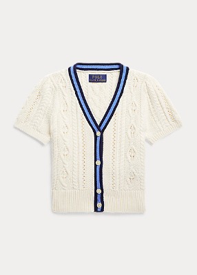 Polo Girls Cotton Short-Sleeve Cricket Cardigan (2T-6X)