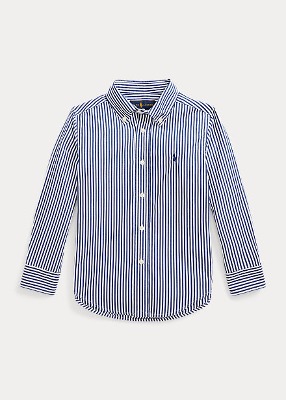 Polo Boys Striped Cotton Poplin Shirt (2T-7)