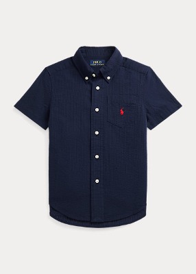 Polo Boys Cotton Seersucker Short-Sleeve Shirt (2T-XL)