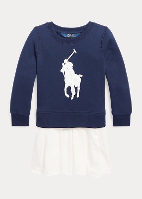 Polo Girls Big Pony Fleece Sweatshirt Dress (2T-6X)