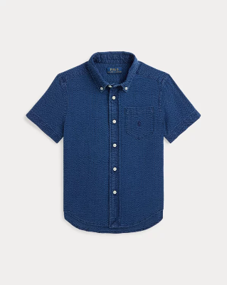 Polo Boys Cotton Seersucker Short-Sleeve Shirt (2T-XL)
