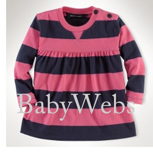 Long-Sleeved Striped Top/Parrot Pink Multi (INFANT GIRLS)