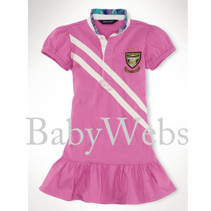 Diagonal-Striped Rugby Dress/Resort Rose (Girls 3T-6X)