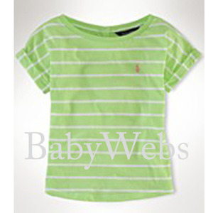 Short-Sleeved Button-Back Top/Oasis Green (Girls 2T-6X)