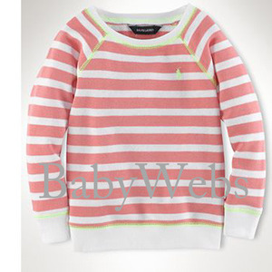 Striped Raglan Sleeve Sweatshirt /Pink Multi (Girls 2T-XL)