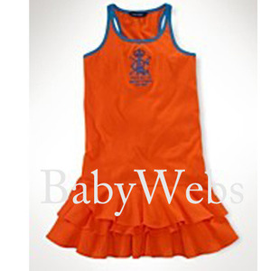 Embroidered Tank Dress/Bright Orange (Girls 7-16)