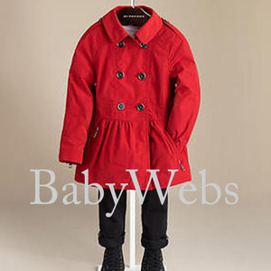 Burberry Kids Mini Mantlebury Skirted Trench Coat/Red(Girls7-14)