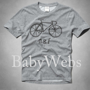 Abercrombie Kids Bike Logo Graphic Tee/Grey Print (Boys)