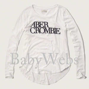 Abercrombie &amp; Fitch Embroidered Logo Graphic Tee/White (Woman)