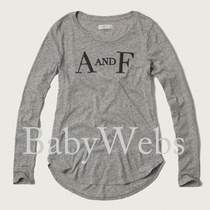 Abercrombie &amp; Fitch Embroidered Logo Graphic Tee/Grey (Woman)