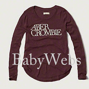Abercrombie &amp; Fitch Embroidered Logo Graphic Tee/Burgundy (Woman)