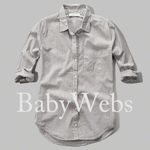 Abercrombie &amp; Fitch Plaid Pocket Shirt/Grey Checkered (Woman)
