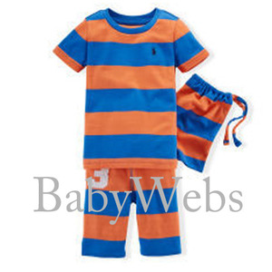 Striped Cotton Pajama Set/Sunset Orange Multi (Boys 2T-7)