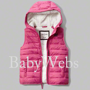 Abercrombie Kids Sherpa Lined Puffer Vest/Pink (Girls)