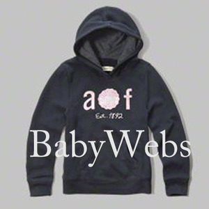 Abercrombie Kids Applique logo graphic hoodie/Navy with shine (Girls)