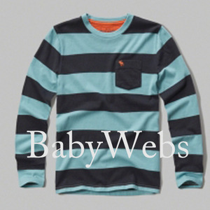 Abercrombie Kids Striped Pocket Tee/Turquoise Stripe (Boys)