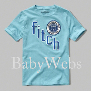 Abercrombie Kids Embroidered Logo Graphic Tee/Blue (Boys)