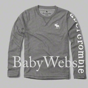 Abercrombie Kids Logo Long-Sleeve Tee/Grey (Boys)