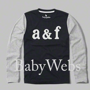 Abercrombie Kids Color-Block Logo Tee/Navy and Grey (Boys)