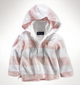 Mikayla Hooded Rugby /French Pink Multi (INFANT GIRLS)