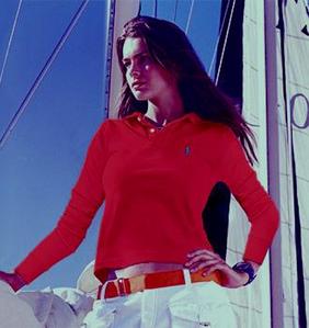 The Long-Sleeved Skinny Polo/Red (Woman)
