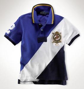 Diagonal Stripe Mesh Polo Shirt/Blue Ribbon (Boys 2T-M)