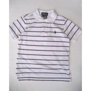 Striped Mesh Polo Shirt/White (Boys 2T-7)