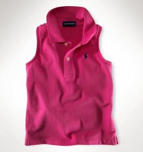 Stretch Mesh Racerback Polo/Active Pink (Girls 4T-XL)