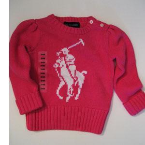 Cotton Big Pony Sweater/Pink (GIRLS 2T-6X)
