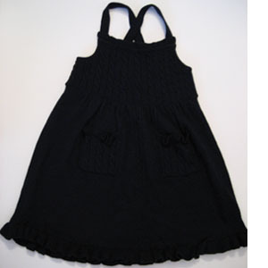 Ruffle Knit Dress/Navy (Girls 4T-6X)