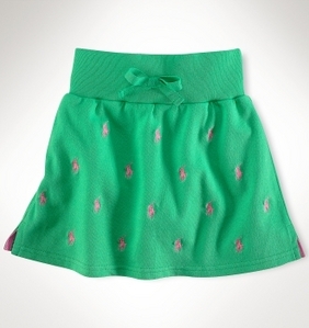 Allover Pony Skirt/Tiller Green (Girls 2T-S)