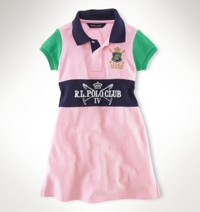 Color-Blocked Polo Dress/Carmel Pink (Girls 4T-6X)