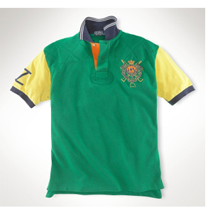 Color-Blocked Mesh Polo Shirt/Green (Boys 2T-7)