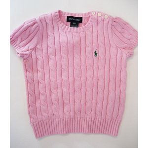 Cotton Cable Sweater/Carmel Pink (Girls 3T-XL)