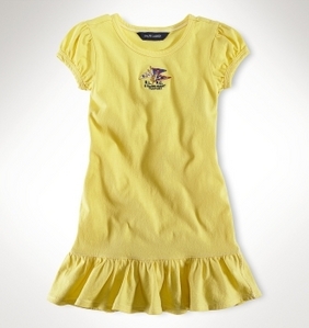 Rena Cotton T-Shirt Dress/Sunfish Yellow (Girls 2T-6X)