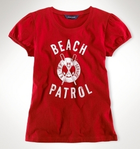Beach Patrol Tee/RL 2000 Red (Girls 7-16)
