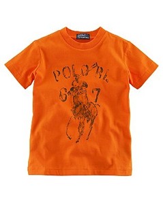 Big Pony Printed Tee/Orange (Boys 2T-XL)