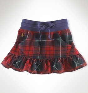Fleece Tartan Skirt/Red Multi (Girls 2T-XL)