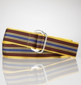 Striped Grosgrain Belt/Maroon Multi (Men)