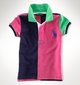 Rosaline Pieced Stretch Polo/Parrot Pink Multi (Girls 2T-XL)