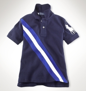 Sash Stripe Polo Shirt/Cruise Navy (Boys 2T-S)