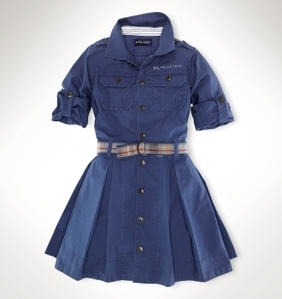 Tori Poplin Shirtdress/Navy (Girls 3T-6X)