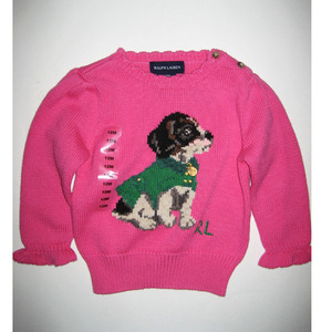 Polo Dog Crewneck/Society Pink (INFANT GIRLS)