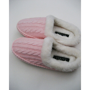 Cable Shearling Slipper/Pink (Woman)