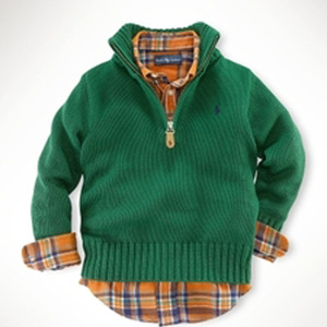 Cotton Half-Zip Mockneck Sweater/New Forest (Boys 2T-XL)