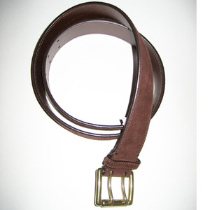 Suede Double-Prong Belt/Brown (Mens)
